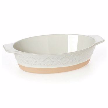 Cryspo Trio Πυρίμαχο Σκεύος Stoneware Οβάλ 39x23εκ. 'FLOWER CREAM' 3705085